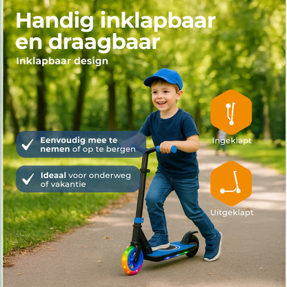 VERPAKKINGSSCHADE - Denver elektrische step voor kinderen - 10km/u - Kinderstep - LED Verlichting - 6km Bereik - SCK5500 Blauw