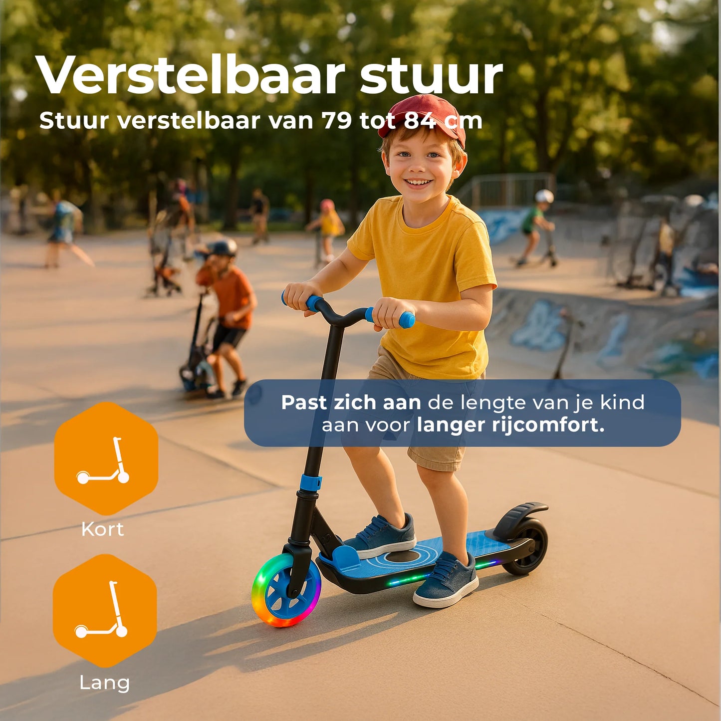 VERPAKKINGSSCHADE - Denver elektrische step voor kinderen - 10km/u - Kinderstep - LED Verlichting - 6km Bereik - SCK5500 Blauw
