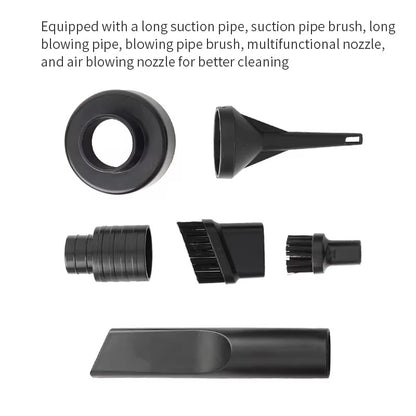 Stofzuiger - Kruimeldief - Auto stofzuiger - USB Oplaadbaar - Air Duster - 6 opzetstukken - Zuigen en blazen - Handstofzuiger - Stofreiniger