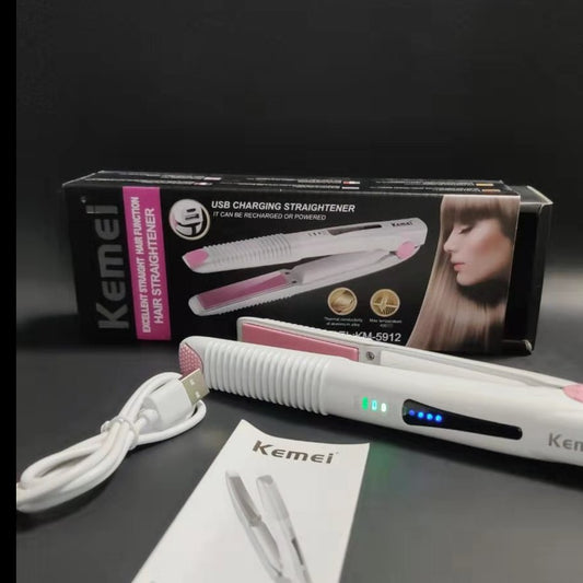 Kemei - Stijltang - Oplaadbaar via USB - Ingebouwde Batterij - Portable Mini - NIEUW