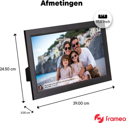 Denver Digitale Fotolijst 15.6 inch - XL - Full HD - Frameo App - Fotokader - WiFi - 16GB - IPS Touchscreen - PFF1503B NIEUW!