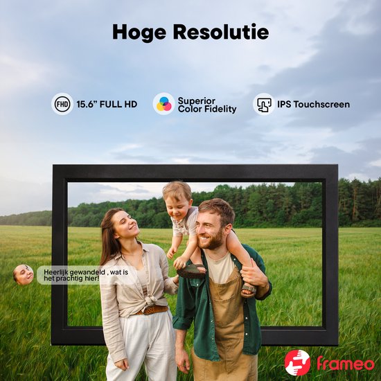 Denver Digitale Fotolijst 15.6 inch - XL - Full HD - Frameo App - Fotokader - WiFi - 16GB - IPS Touchscreen - PFF1503B NIEUW!