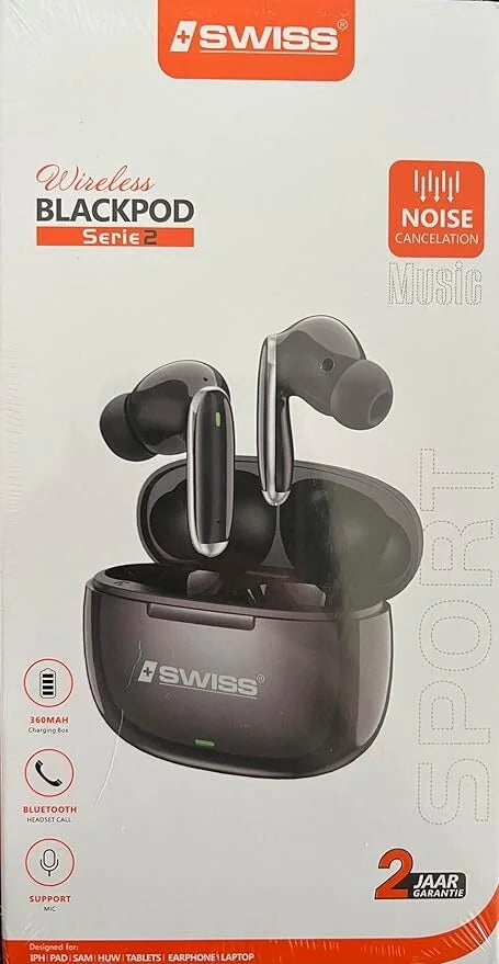 Blackopod Pro – Serie 2 – Draadloze Bluetooth Earphones – Oortjes – NIEUW!