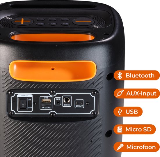 VERPAKKINGSSCHADE - Denver Bluetooth Speaker Party Box - Discolichten - Partybox - Incl. Afstandsbediening - Microfoon Aansluiting - BPS165