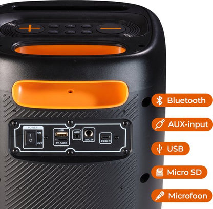 VERPAKKINGSSCHADE - Denver Bluetooth Speaker Party Box - Discolichten - Partybox - Incl. Afstandsbediening - Microfoon Aansluiting - BPS165