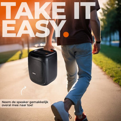 VERPAKKINGSSCHADE - Denver Bluetooth Speaker Party Box - Discolichten - Partybox - Incl. Afstandsbediening - Microfoon Aansluiting - BPS165