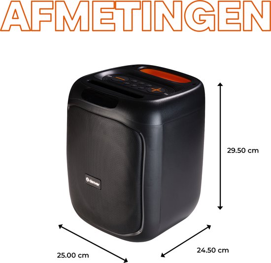 VERPAKKINGSSCHADE - Denver Bluetooth Speaker Party Box - Discolichten - Partybox - Incl. Afstandsbediening - Microfoon Aansluiting - BPS165