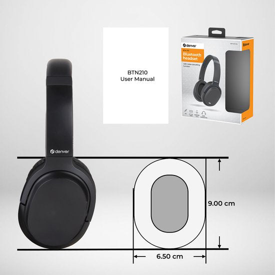 VERPAKKINGSSCHADE - Denver Bluetooth Koptelefoon - Active Noise Canceling - Draadloos - Handsfree Bellen - BTN211 - Model 2026