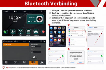 Yarvu ® Geschikt voor CarPlay Scherm 7 Inch – Geschikt voor Android Auto Scherm + 32GB Micro SD - Draadloos - Navigatiesysteem Auto – Auto Scherm – Universeel – Met Touchscreen - Draadloos