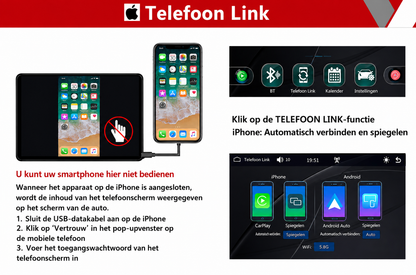 Yarvu ®7 inch CarPlay Scherm & Android Auto Scherm + 32GB Micro SD - Draadloos - Navigatiesysteem Auto – Auto Scherm – Universeel – Met Touchscreen - Draadloos