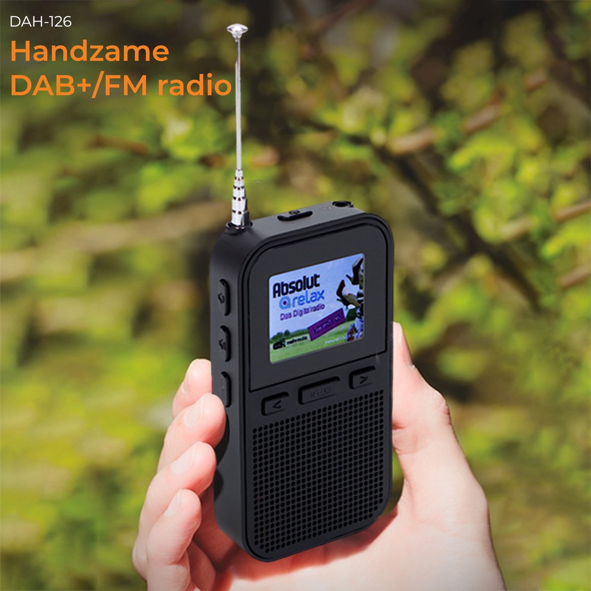 VERPAKKINGSSCHDE - Denver Mini DAB Radio - Oplaadbaar met USB - Portable - Zwart