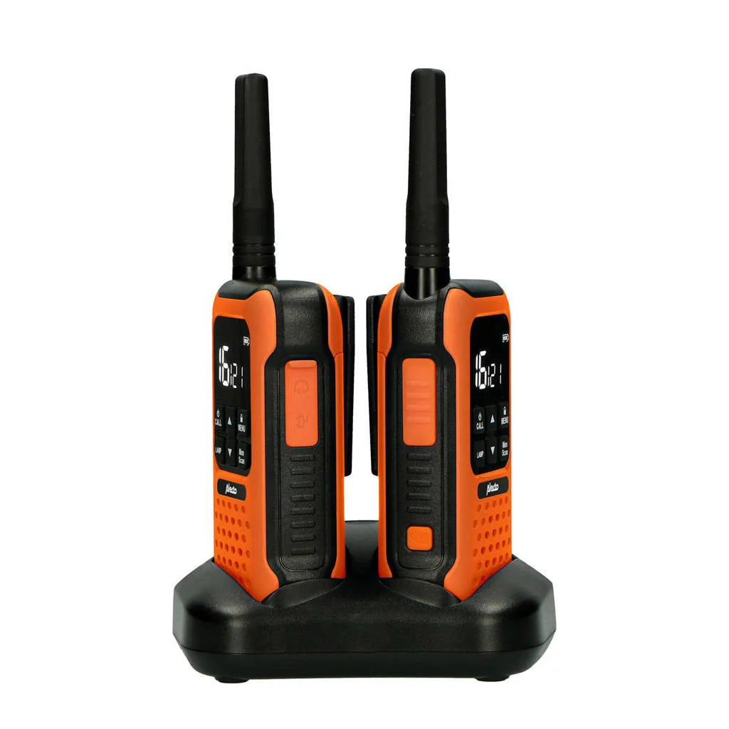 Alecto FR-300OE – Professionele – Robuuste Walkie Talkie 10 km | Drijvend, stof-en waterbestendig (IPX7) en Zaklamp met SOS functie | Oranje / Zwart NIEUW!