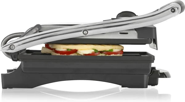 Contact grill – Panini Grill Supergroot XXL (30*26 CM Bakplaat) - Grote Bakplaat Groot - Regelbare thermostaat - tosti apparaat– Zwart/RVS - multifunctioneel- contactgrill