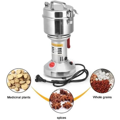 Elektrische Grinder voor Graan - Meel - Koffiebonen - Noten etc - Zilver