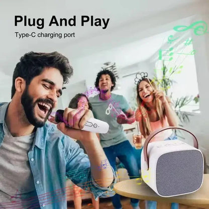 Karaoke Set - Met Bluetooth Speaker en 2 Draadloze Microfoon - Draagbare mini-lichtluidspreker - Karaokeset - Volwassenen en Kinderen - Roze