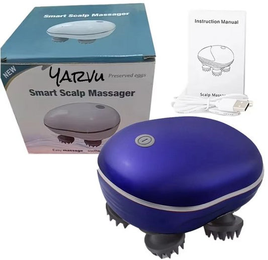 Elektrisch Hoofdmassage Kriebel Apparaat met infrarood - Massageapparaat Mens / Dieren / Honden / Katten - Hoofd Massage - Hoofdmassagespin - Scalp Massager - USB Oplaadbaar - Blauw