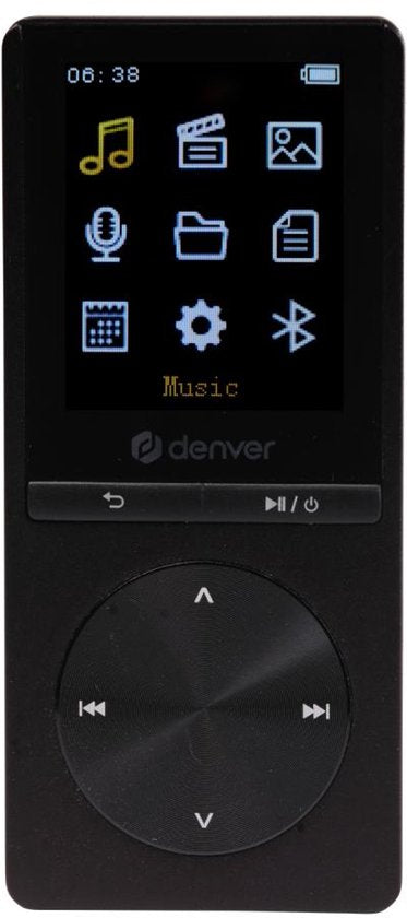 Denver MP3 / MP4 Speler - Bluetooth - USB - Shuffle - SD kaart tot 128GB - Incl. Oordopjes - Voice recorder - Dictafoon - MP1820 - Zwart