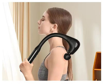 Yarvu -Massage Gun pistool – 2-in-1 Percussie Massagepistool – Draadloos Percussiemassageapparaat – Nek Rug Massage - Met 9 Snelheden – 4 Opzetstukken - Zwart