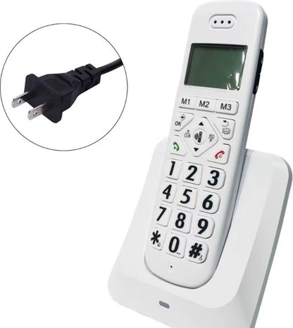 Senioren Dect Telefoon - Grote Toetsen & Cijfers & Letters - Huistelefoon - Huis Telefoon Vaste Lijn - Big Button - Speaker - Handsfree - Met Alarm Klok - Sneltoetsen - Voor Ouderen - Wit