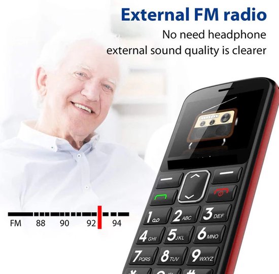 Yarvu ® - SeniorTalker - 4G Senioren Mobiele Telefoon + Simkaart Geleverd - Grote Toetsen & Cijfers - Big Button Mobiel - GSM Ouderen - GSM - SOS Noodknop - Snelkiestoetsen - Zwart