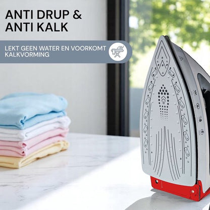 Royalty Line® DBST2300W Stoomstrijkijzer met Stoomgenerator - Strijkijzer - 2400W - Stoomstrijkijzers Met 1,2L Watertank - Iron - Keramische Zoolplaat - Rood