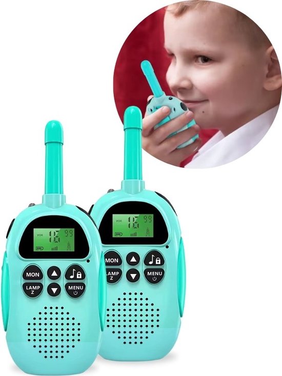 Yarvu ® - Twintalker 5000 - 2 stuks Walkie Talkie - Ingebouwde Accu - Voor Kinderen & Volwassenen - Walkietalkie - Blauw