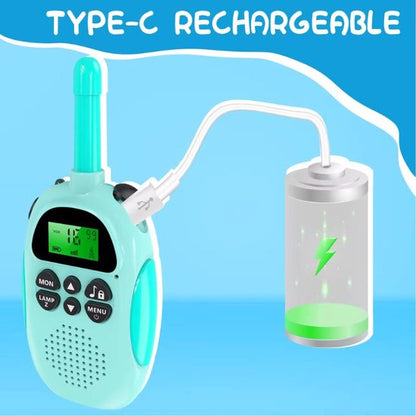 Yarvu ® - Twintalker 5000 - 2 stuks Walkie Talkie - Ingebouwde Accu - Voor Kinderen & Volwassenen - Walkietalkie - Blauw