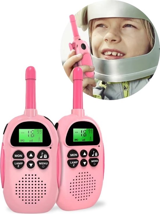 Yarvu ® - Twintalker 5000 - Walkie Talkie - Voor Kinderen & Volwassenen - Oplaadbaar ingebouwde Accu - Roze