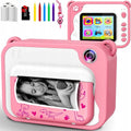 Yarvu ® - 3 IN 1 Digitale Kindercamera Met Printer + 32GB micro sd kaart - camera voor kinderen | Vlogcamera met Games Spelletjes| Fototoestel voor Kinderen | Met videofunctie - Kinder Camera - Instant Print - Roze kleur